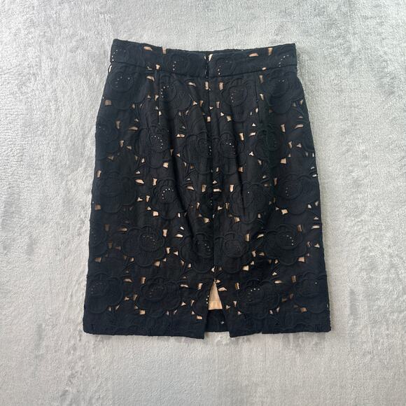 J.Crew Collection Black Lace Pencil Skirt – Size 00 - Picture 2 of 6